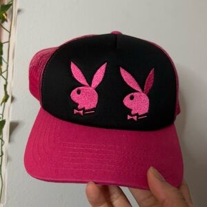 Playboy Pink and Black Trucker Hat